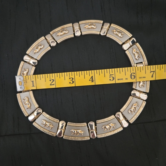 Vintage Gold Panther Choker Runway Safari Collar - Picture 7 of 7